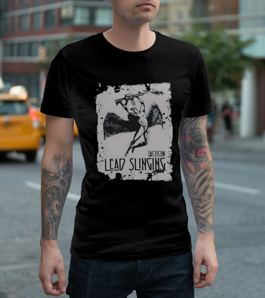 Tacticon Lead Slinging Angel With Rifle T-Shirt