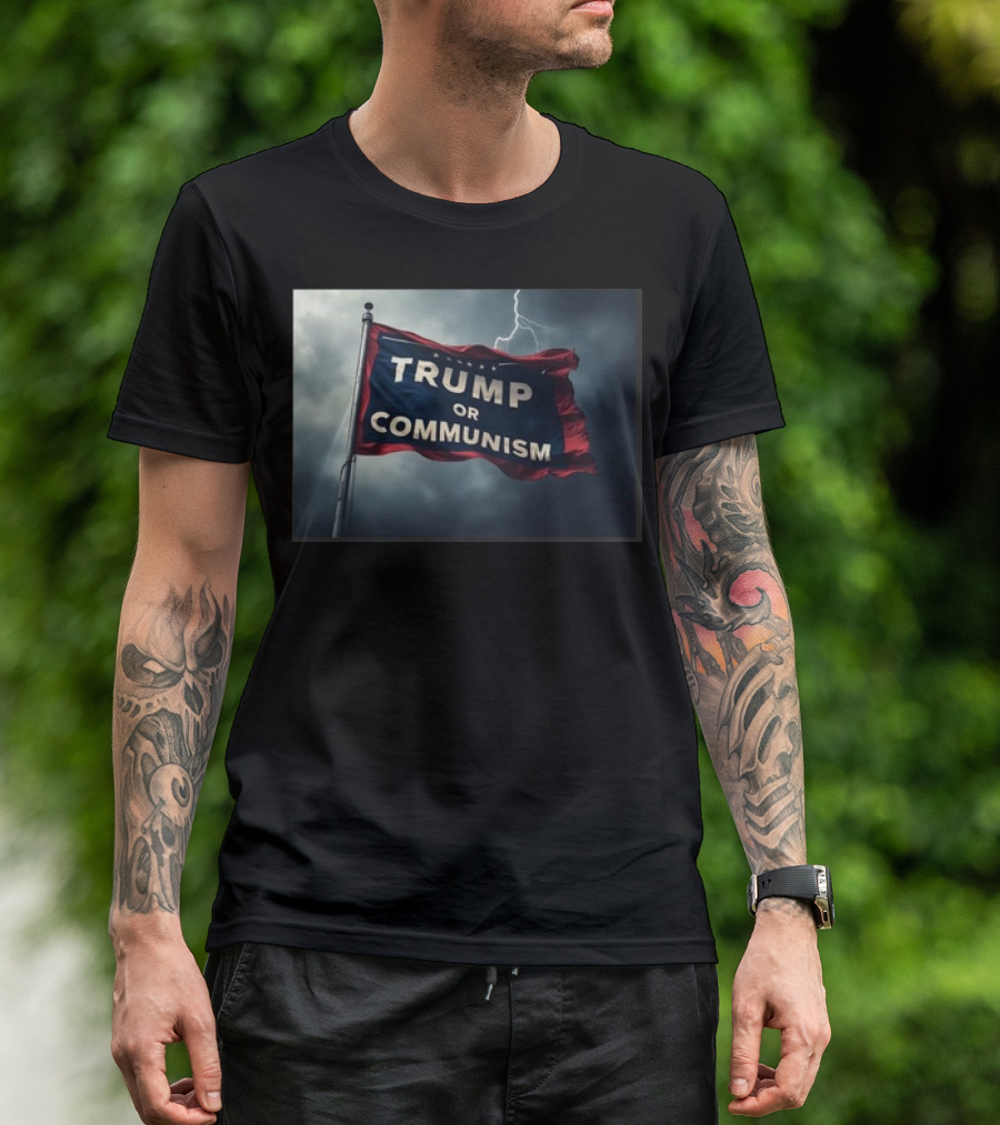 Trump Or Communism 2024 Stormy Flag T-Shirt