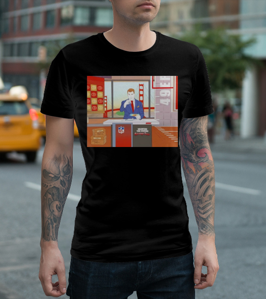 49ers Drawing the Niners Revenge Tour NFL Bridging the Niners T-Shirt