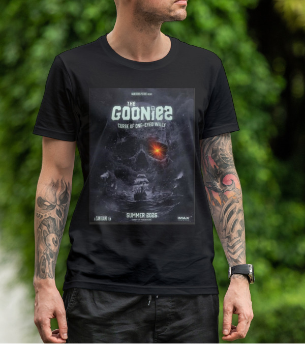 The Goonies 2 Curse Of One-Eyed Willy Summer 2026 IMAX Only In Theaters Warner Bros Pictures A Sam Raimi Film T-Shirt