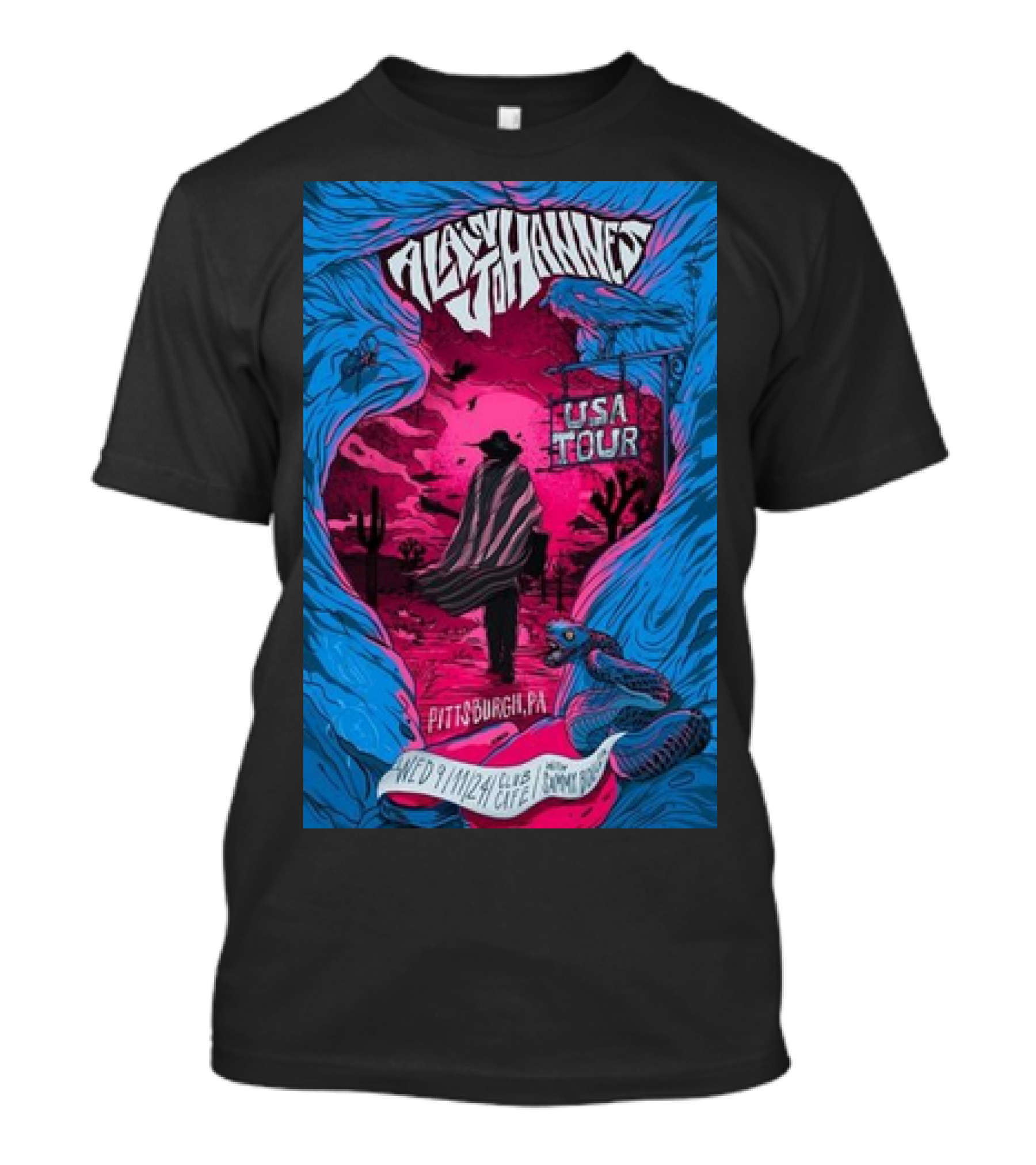 Alain Johannes USA Tour Pittsburgh PA Wed 9 11 24 Club Cafe T-Shirt