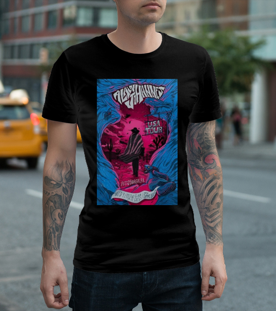 Alain Johannes USA Tour Pittsburgh PA Wed 9 11 24 Club Cafe T-Shirt