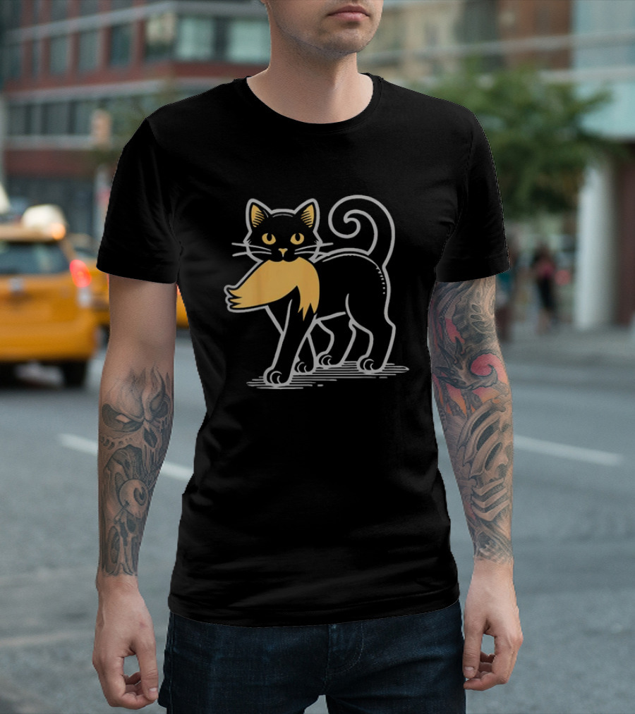 Cat Lovers For Kamala Harris 2024 Sarcastic Shirt Black Cat T-Shirt