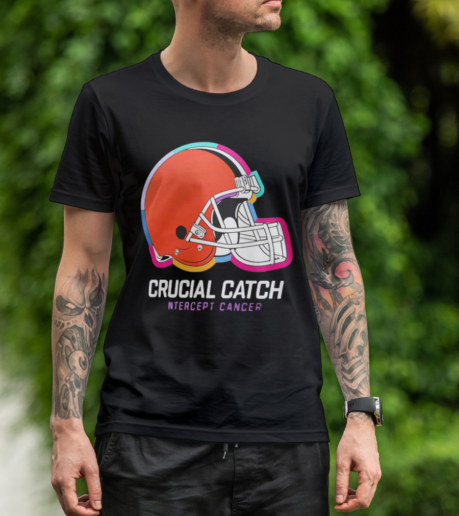 Cleveland Browns Crucial Catch Intercept Cancer 2024 NFL T-Shirt