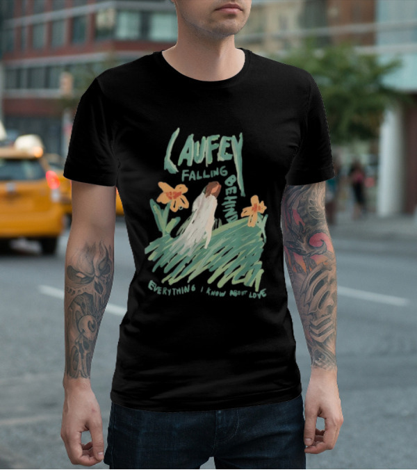 Laufey Falling Behind Everything I Know About Love With Daisies And Figure In Field T-Shirt