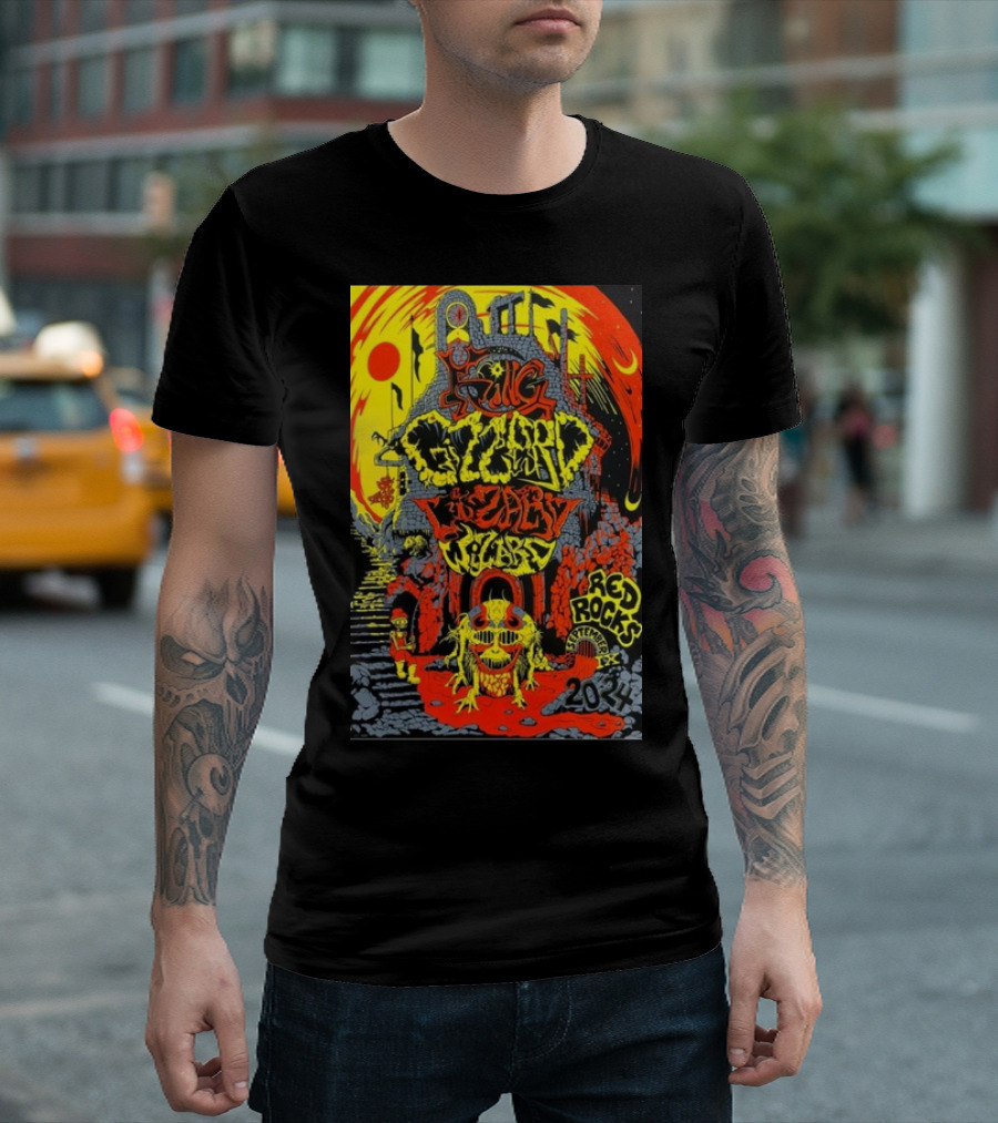 King Gizzard and The Lizard Wizard Red Rocks Sep 9 2024 Psychedelic T-Shirt