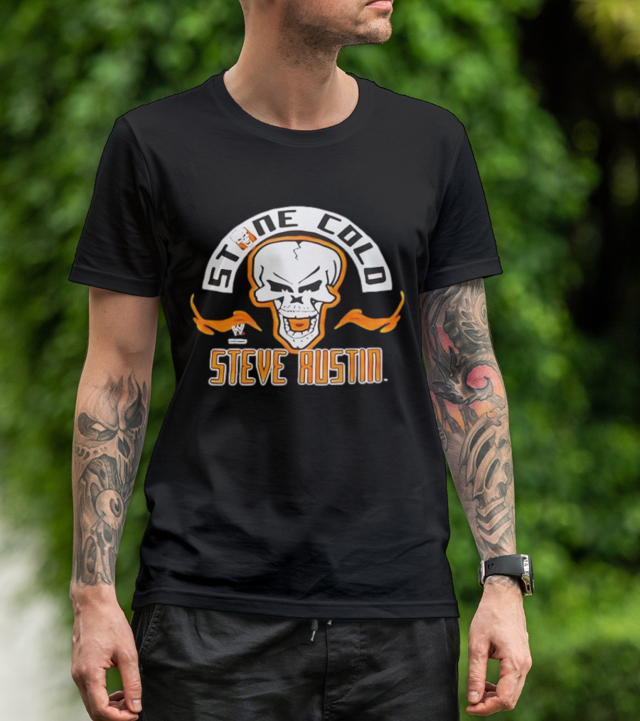 Stone Cold Steve Austin WWE Skull Flame Vintage T-Shirt