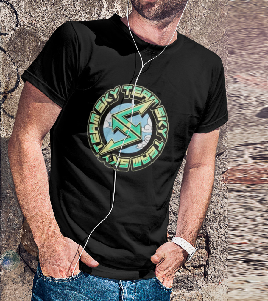 MandJTV Team Sky 2024 Black Shirt Design With Arrow And Cloud Background T-Shirt