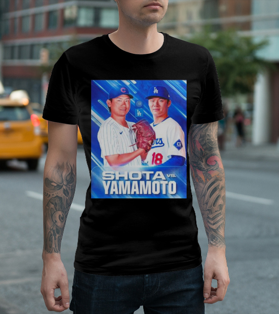 SHOTA vs YAMAMOTO Two Japanese-Born Rookie Dodgers Cubs Baseball Matchup T-Shirt