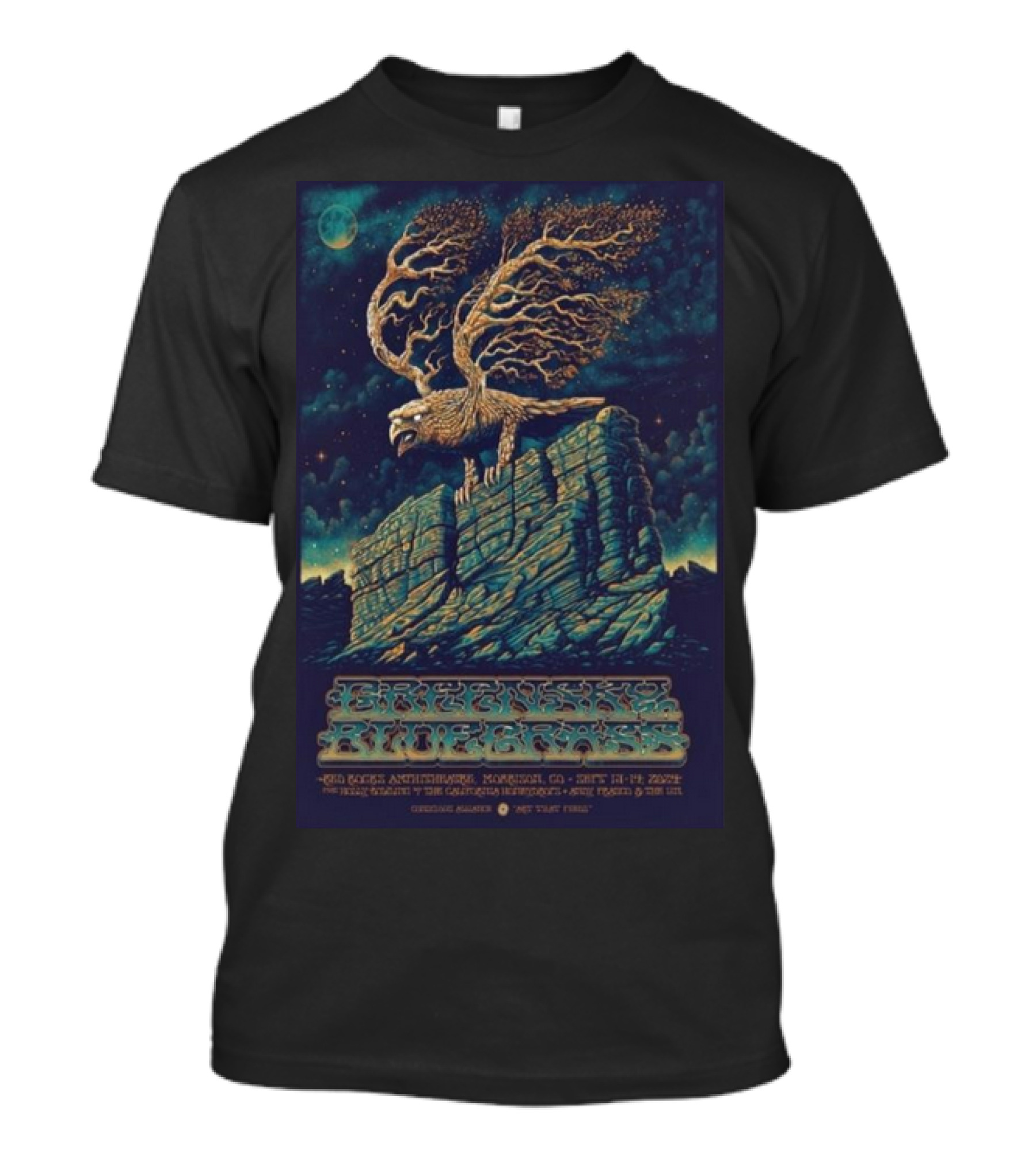 Greensky Bluegrass Red Rocks Amphitheatre Morrison CO September 13-14 2024 Mythical Eagle T-Shirt