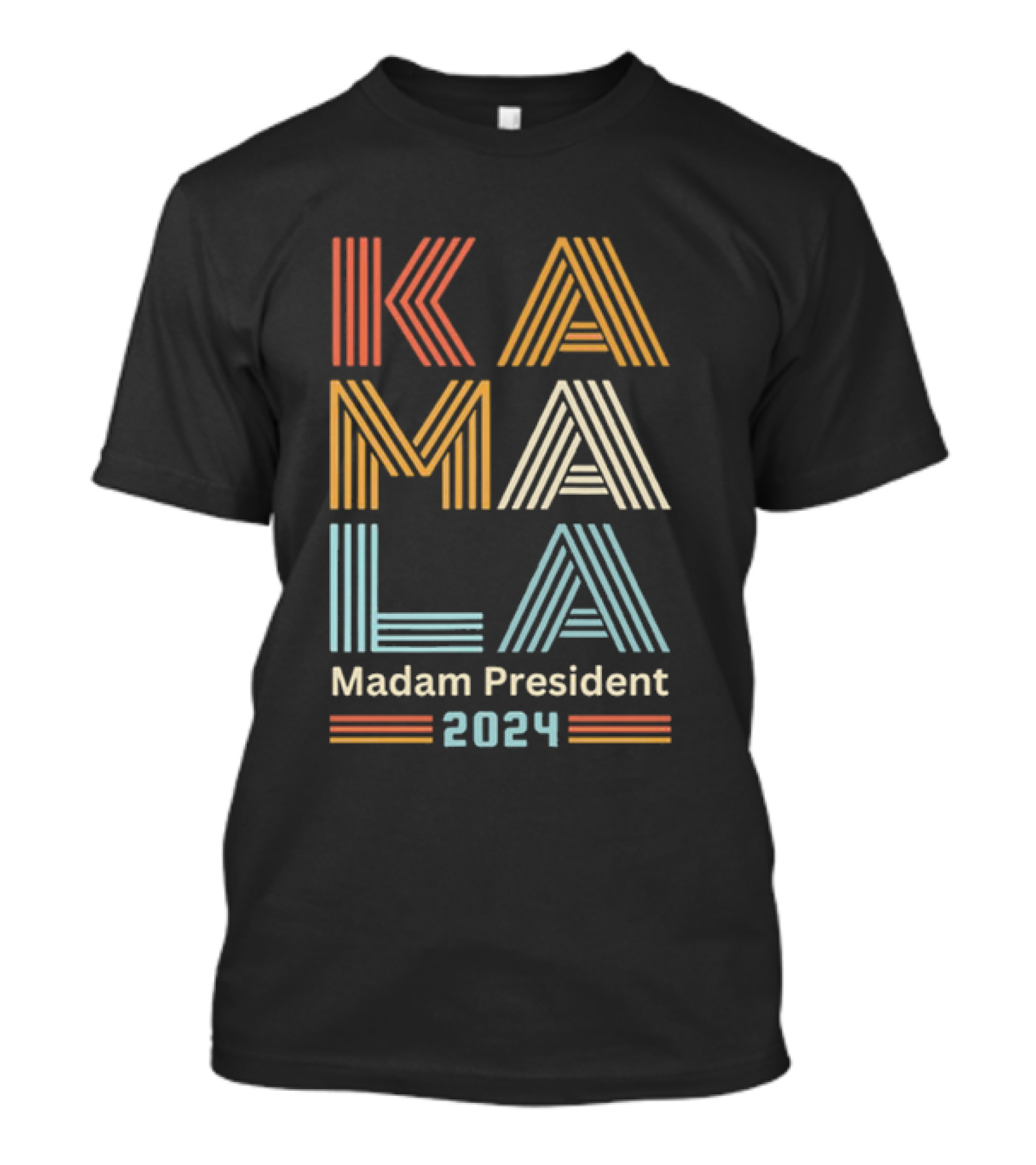 Kamala Madam President 2024 Vintage Stripes T-Shirt