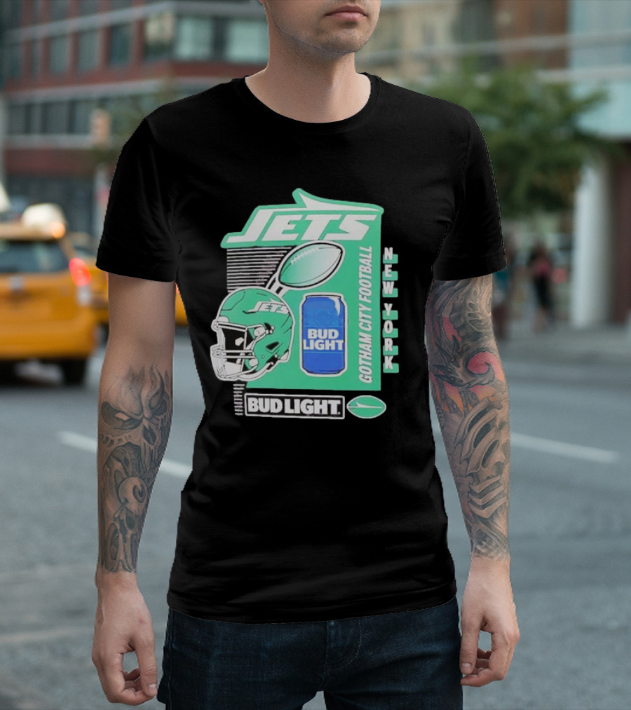 Jets New York Bud Light Gotham City Football T-Shirt