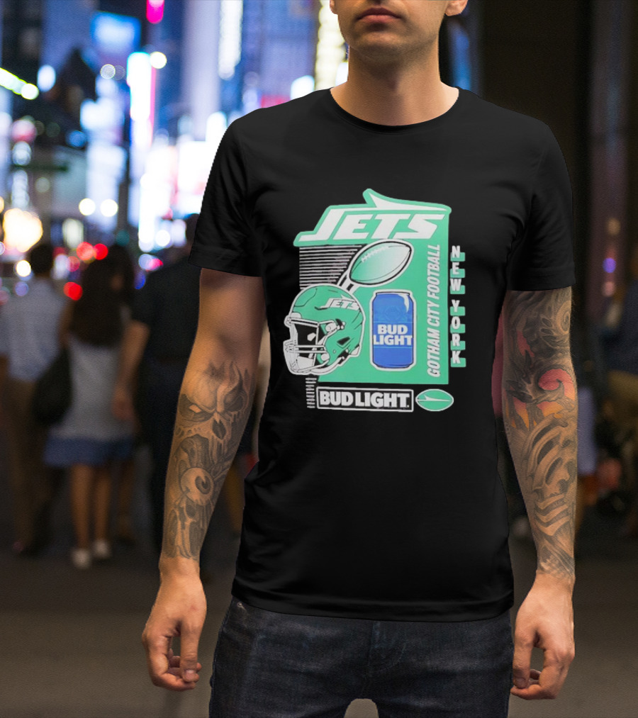 Jets New York Bud Light Gotham City Football T-Shirt