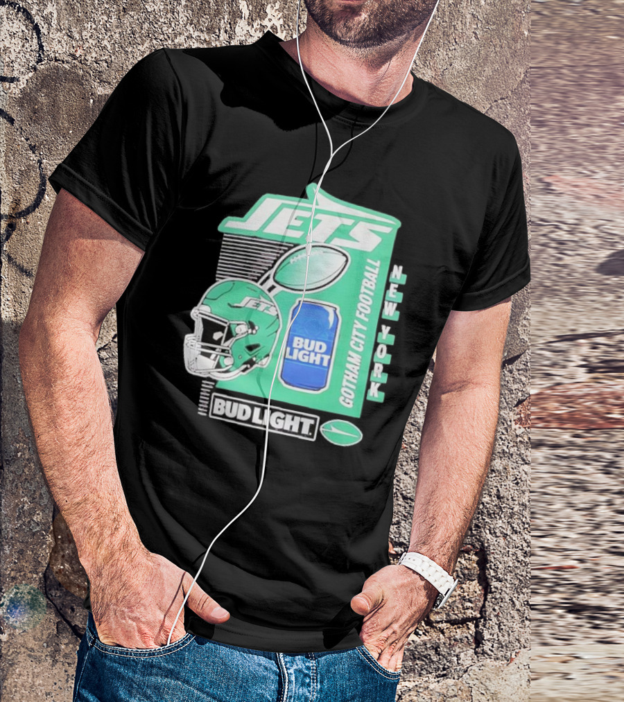 Jets New York Bud Light Gotham City Football T-Shirt