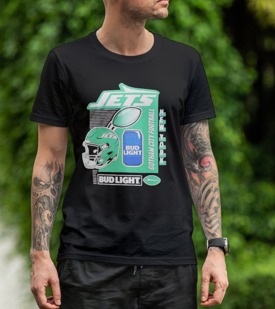 Jets New York Bud Light Gotham City Football T-Shirt