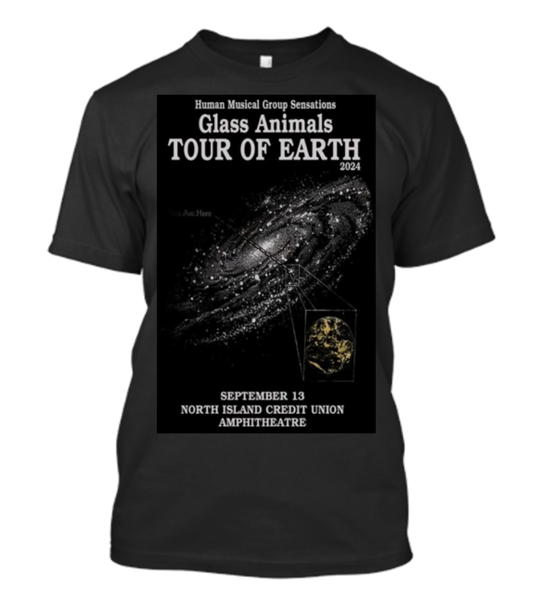 Glass Animals Tour Of Earth 2024 September 13 North Island Credit Union Amphitheatre T-Shirt
