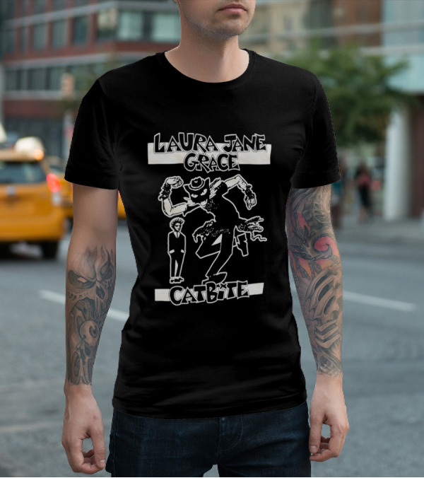 Laura Jane Grace Catbite Cartoon Cat With Suit And Tie Character T-Shirt