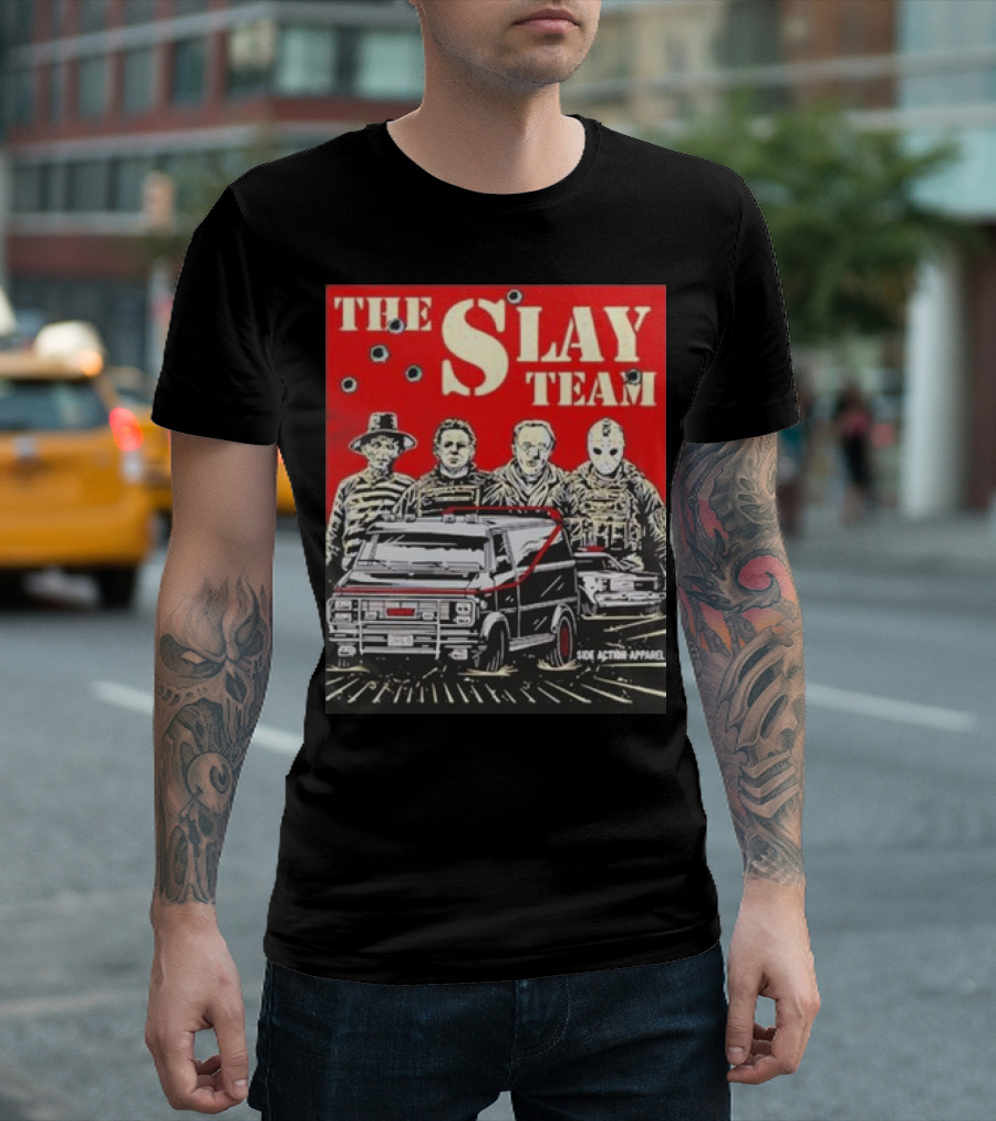 Horror Movie Characters Van Slay Team T-Shirt