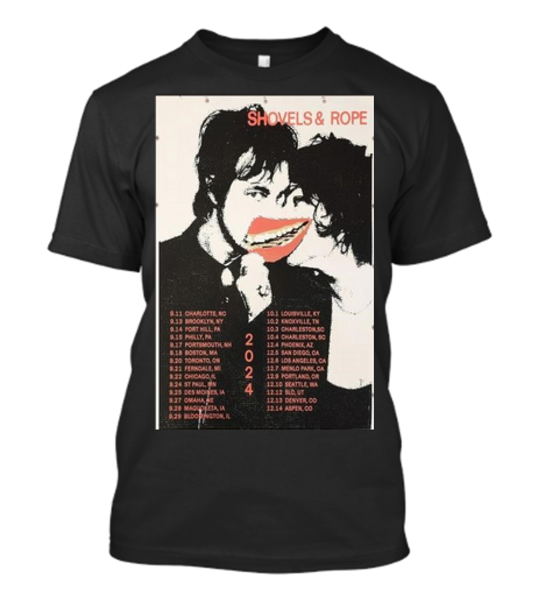 SHOVELS And ROPE 2024 FALL TOUR CHARLOTTE KNOXVILLE ST LOUIS CHARLESTON SEATTLE ASPEN T-Shirt
