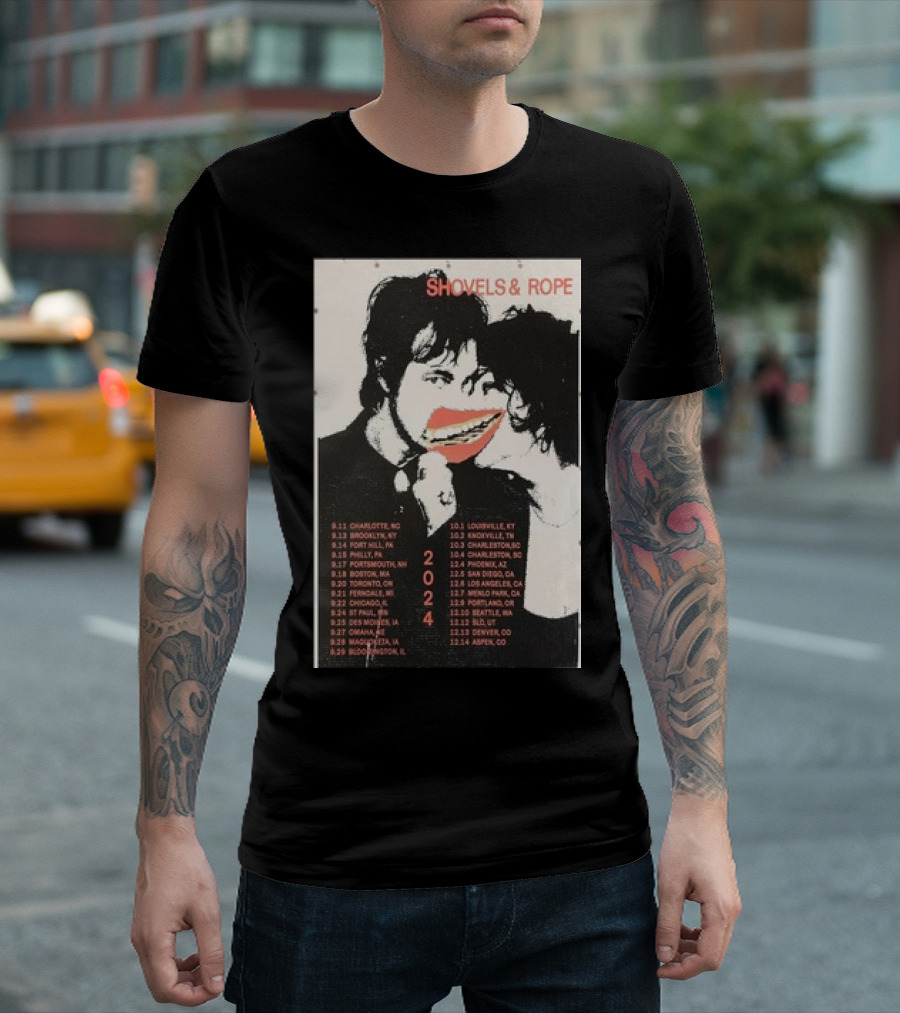 SHOVELS And ROPE 2024 FALL TOUR CHARLOTTE KNOXVILLE ST LOUIS CHARLESTON SEATTLE ASPEN T-Shirt