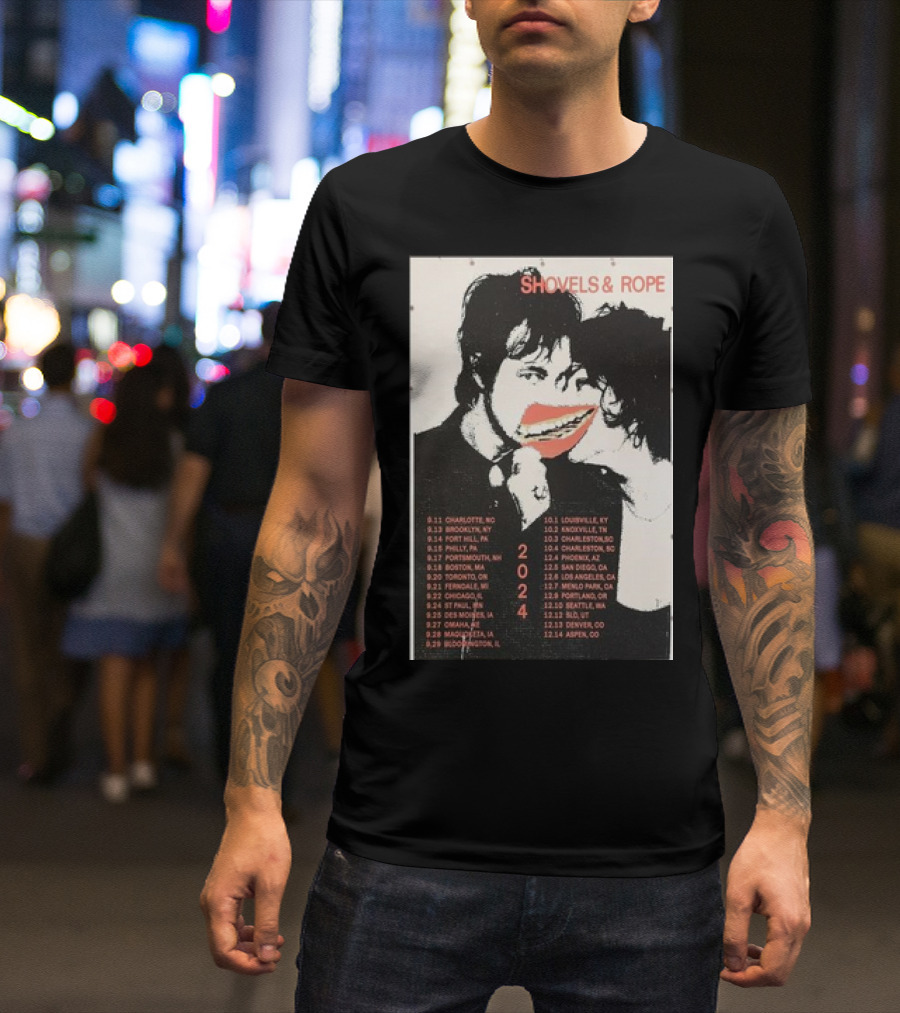 SHOVELS And ROPE 2024 FALL TOUR CHARLOTTE KNOXVILLE ST LOUIS CHARLESTON SEATTLE ASPEN T-Shirt