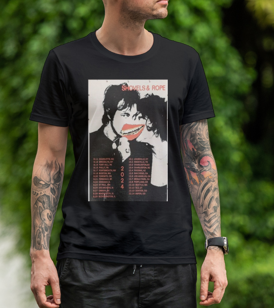 SHOVELS And ROPE 2024 FALL TOUR CHARLOTTE KNOXVILLE ST LOUIS CHARLESTON SEATTLE ASPEN T-Shirt