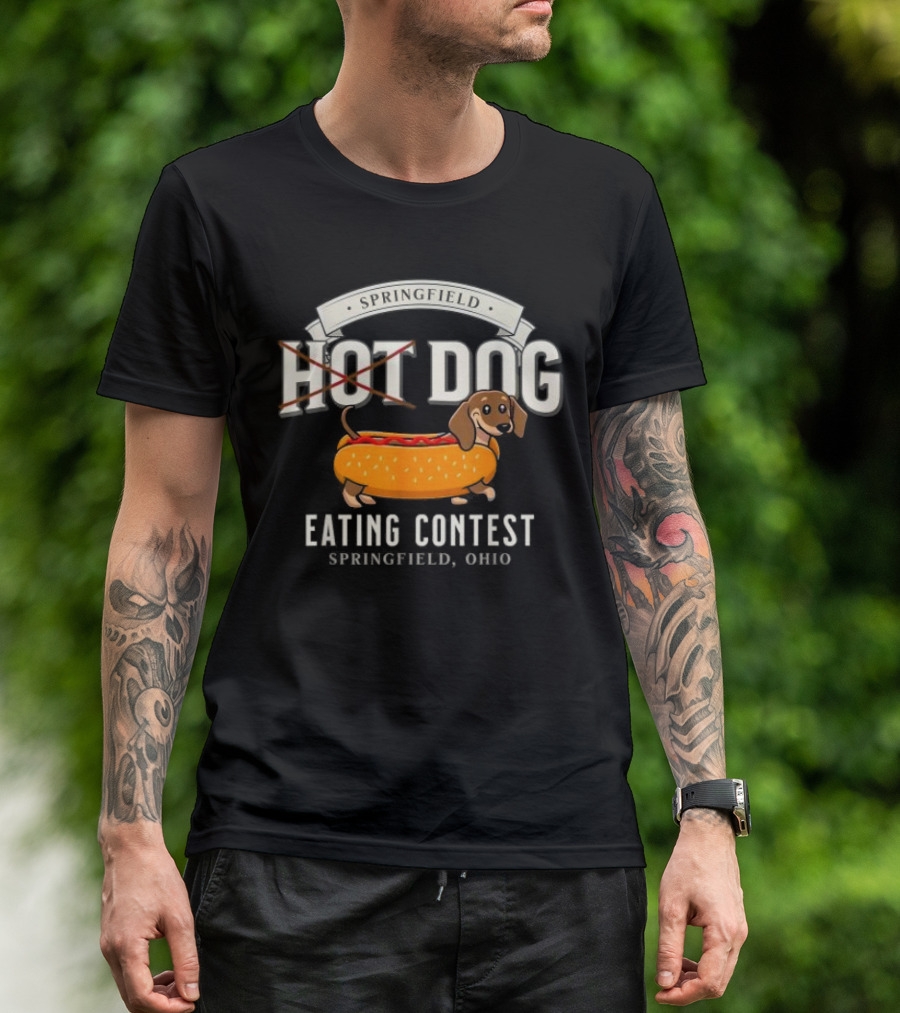 Springfield Hot Dog Eating Contest Springfield Ohio Dachshund Bun T-Shirt