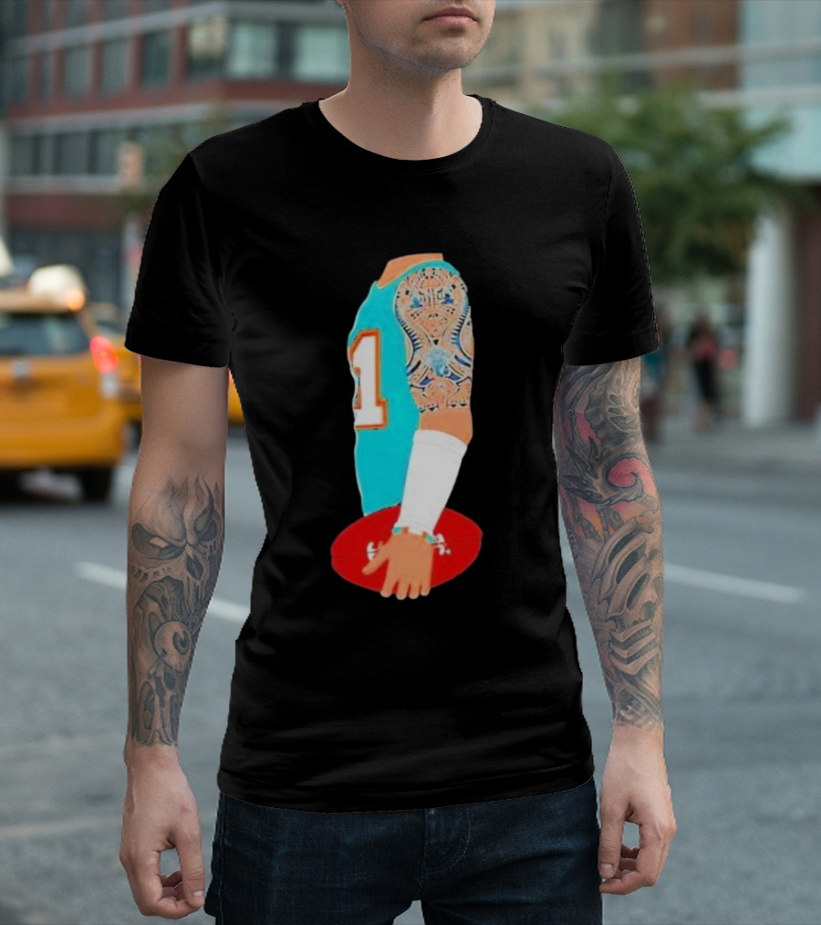 Tua Tagovailoa Football Arm Miami Dolphins Number 1 T-Shirt