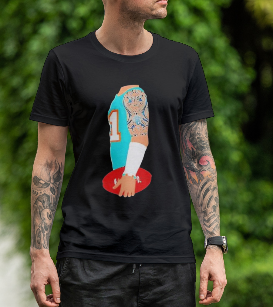 Tua Tagovailoa Football Arm Miami Dolphins Number 1 T-Shirt