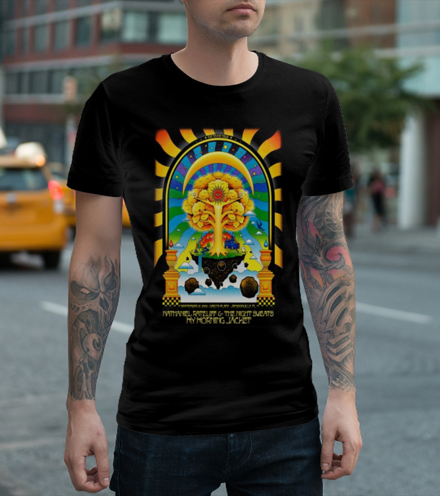 Nathaniel Rateliff and The Night Sweats My Morning Jacket September 16 2024 Daily's Place Jacksonville FL Psychedelic Tree T-Shirt