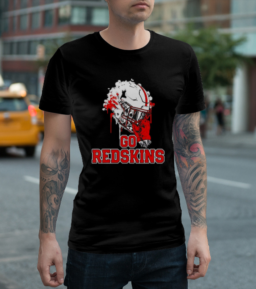 Go Redskins Helmet Burst T-Shirt