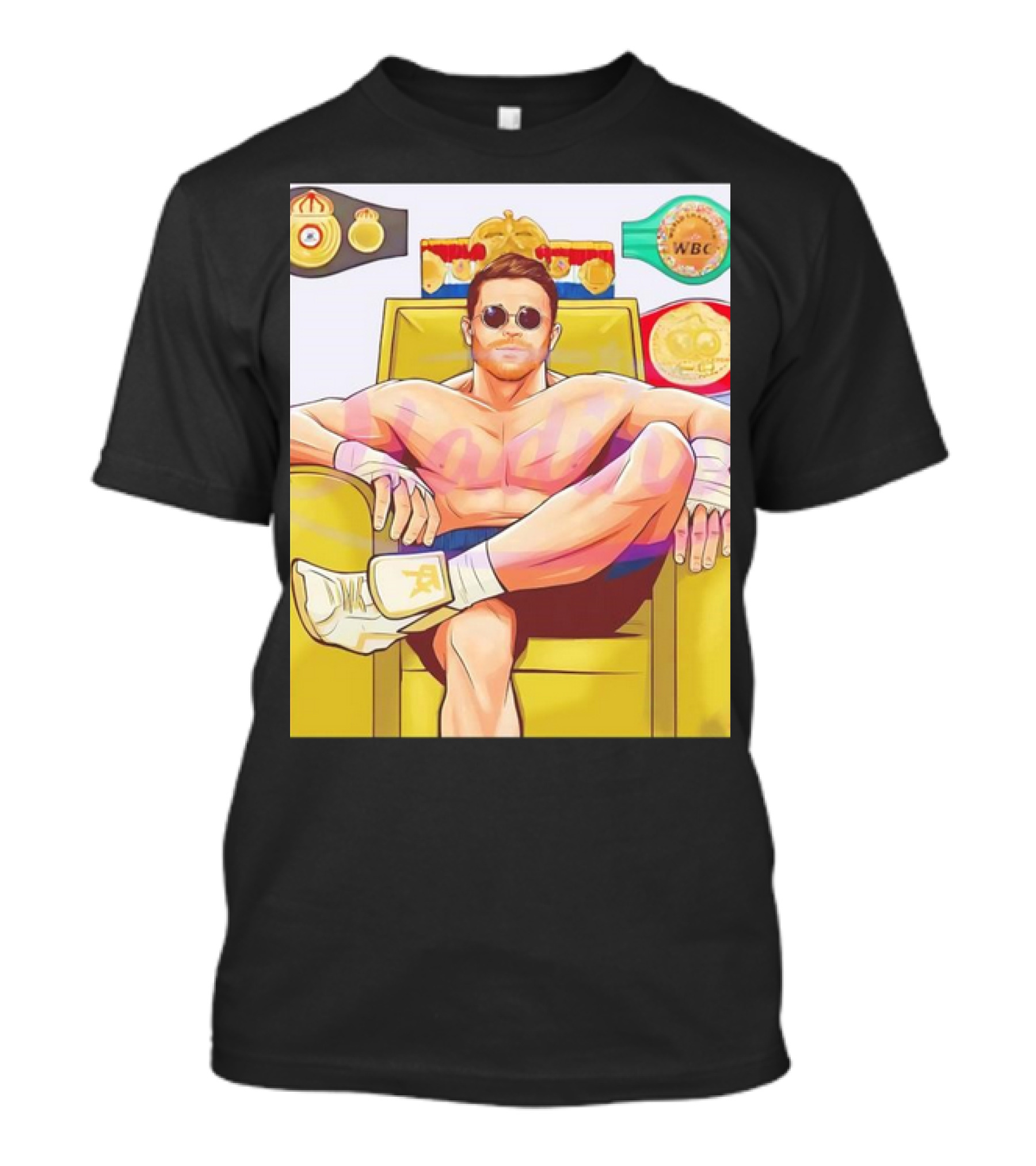 Canelo Alvarez Sitting With WBC Super Middleweight Championship Belts T-Shirt