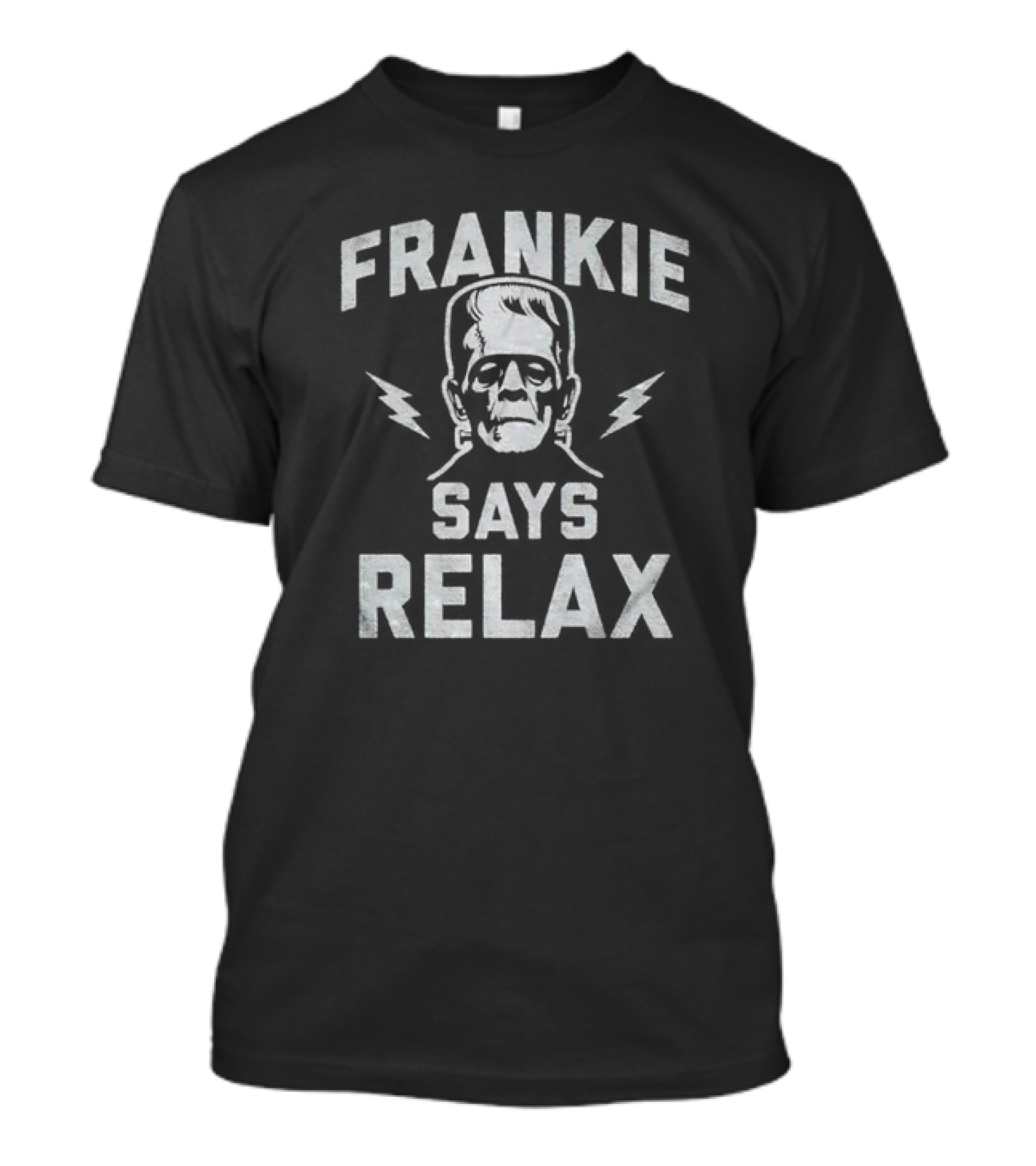 Frankie Says Relax Frankenstein Lightning Retro 80s T-Shirt