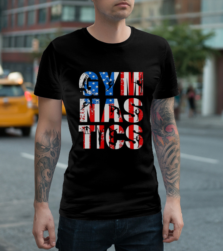American Flag Gymnastics Team Lovers USA Gymnast T-Shirt