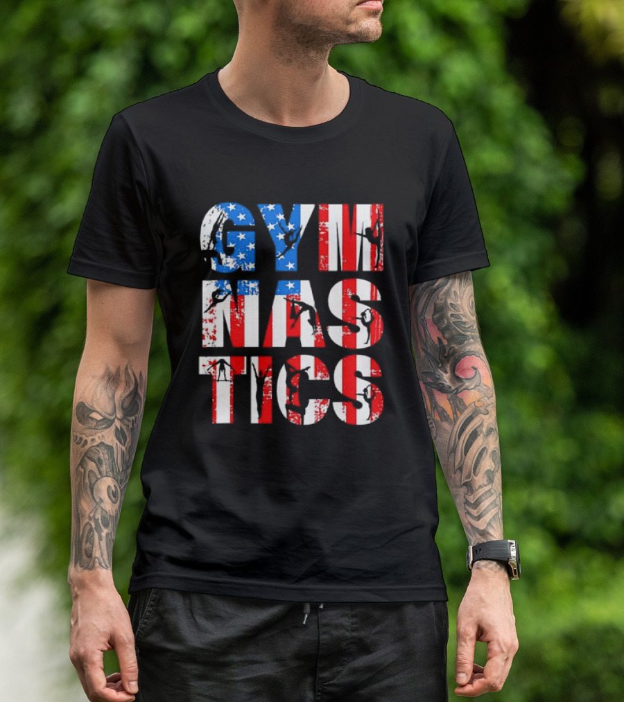 American Flag Gymnastics Team Lovers USA Gymnast T-Shirt