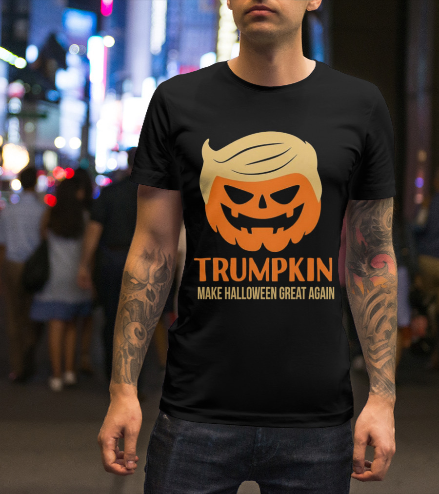 Trumpkin Make Halloween Great Again Pumpkin Face Hair T-Shirt