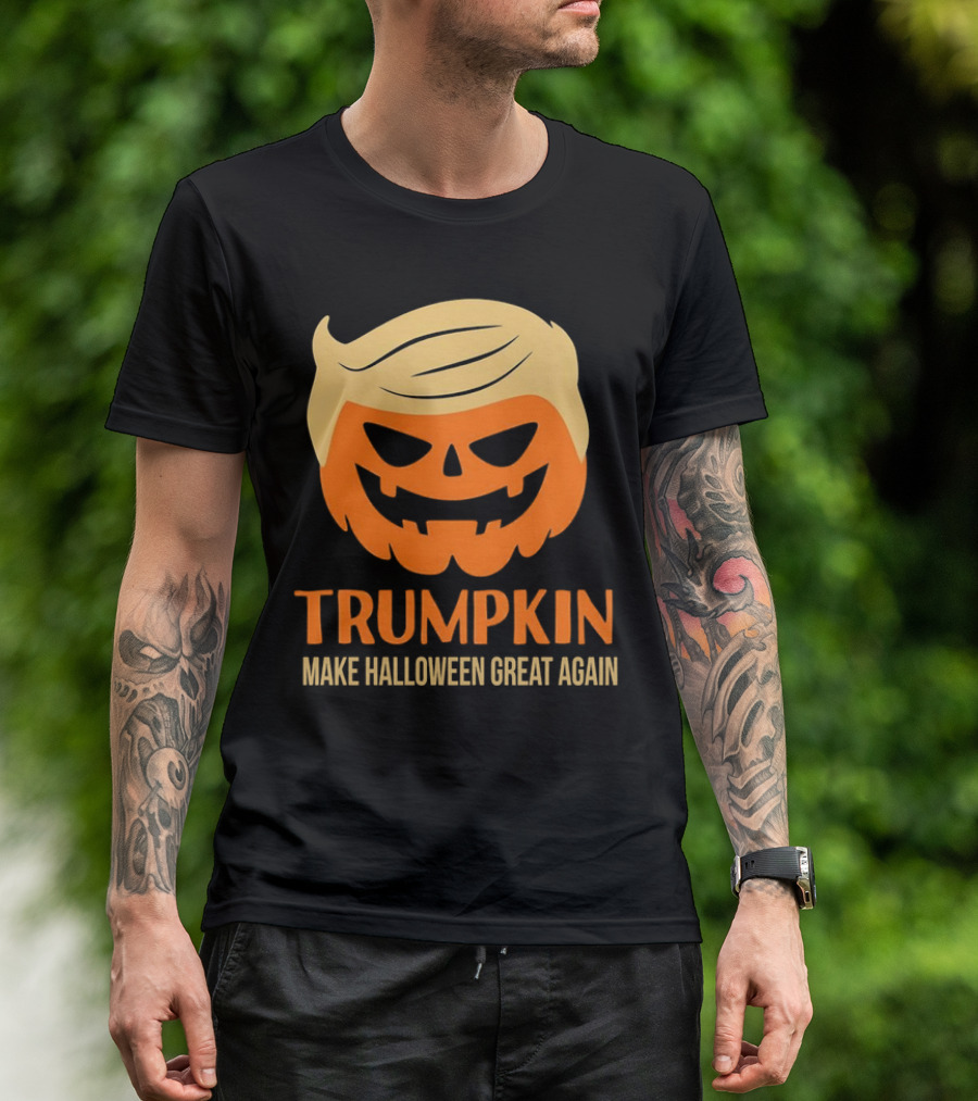 Trumpkin Make Halloween Great Again Pumpkin Face Hair T-Shirt