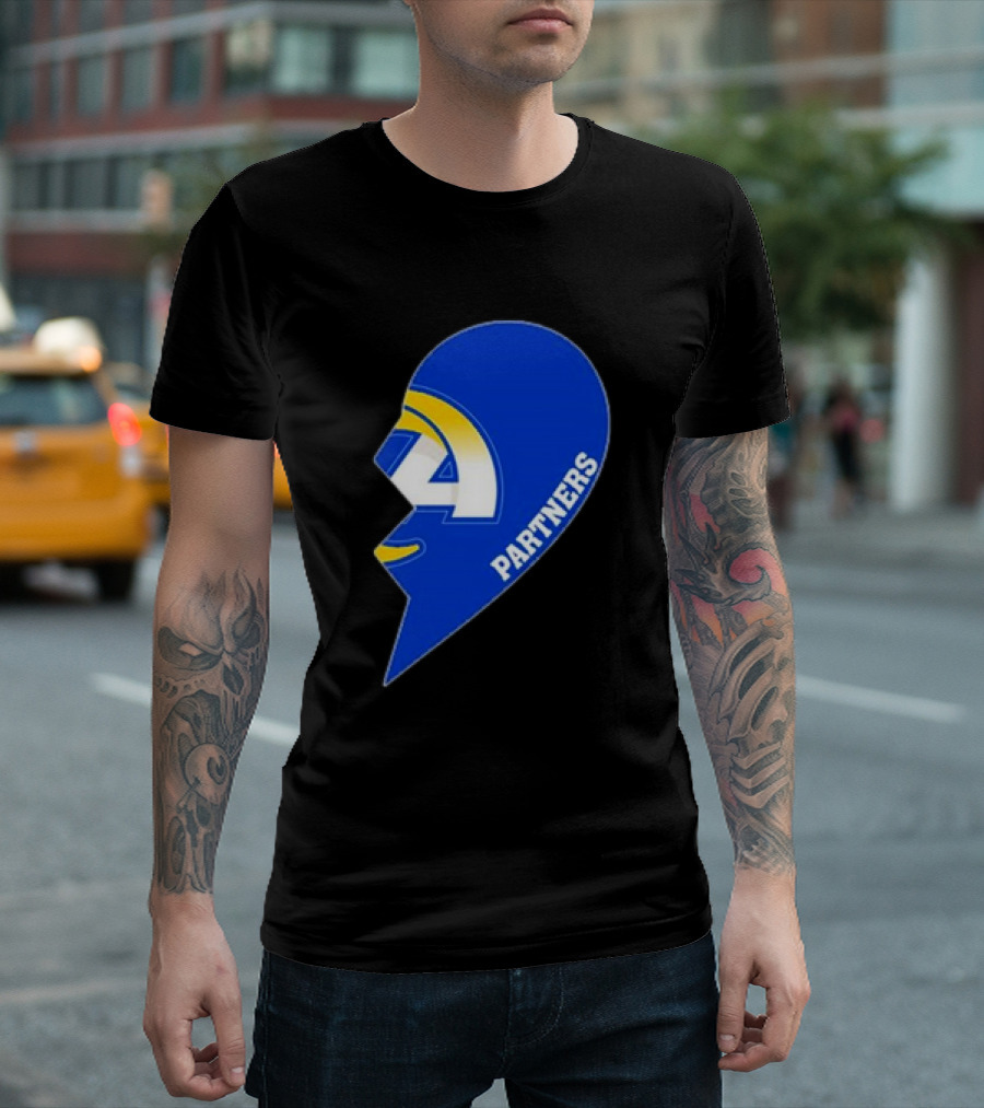 La Rams Partners Heart Logo Half T-Shirt