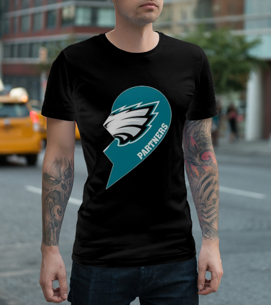 Philadelphia Eagles Partners Logo Half Heart T-Shirt