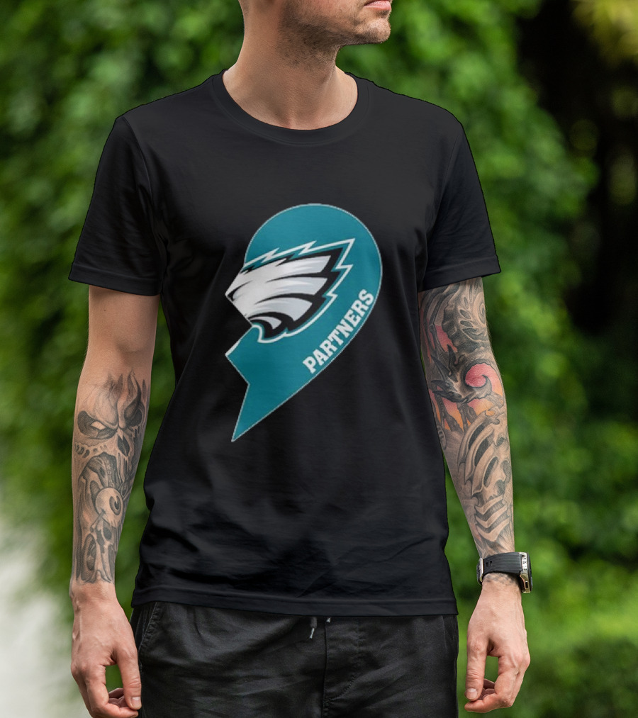 Philadelphia Eagles Partners Logo Half Heart T-Shirt