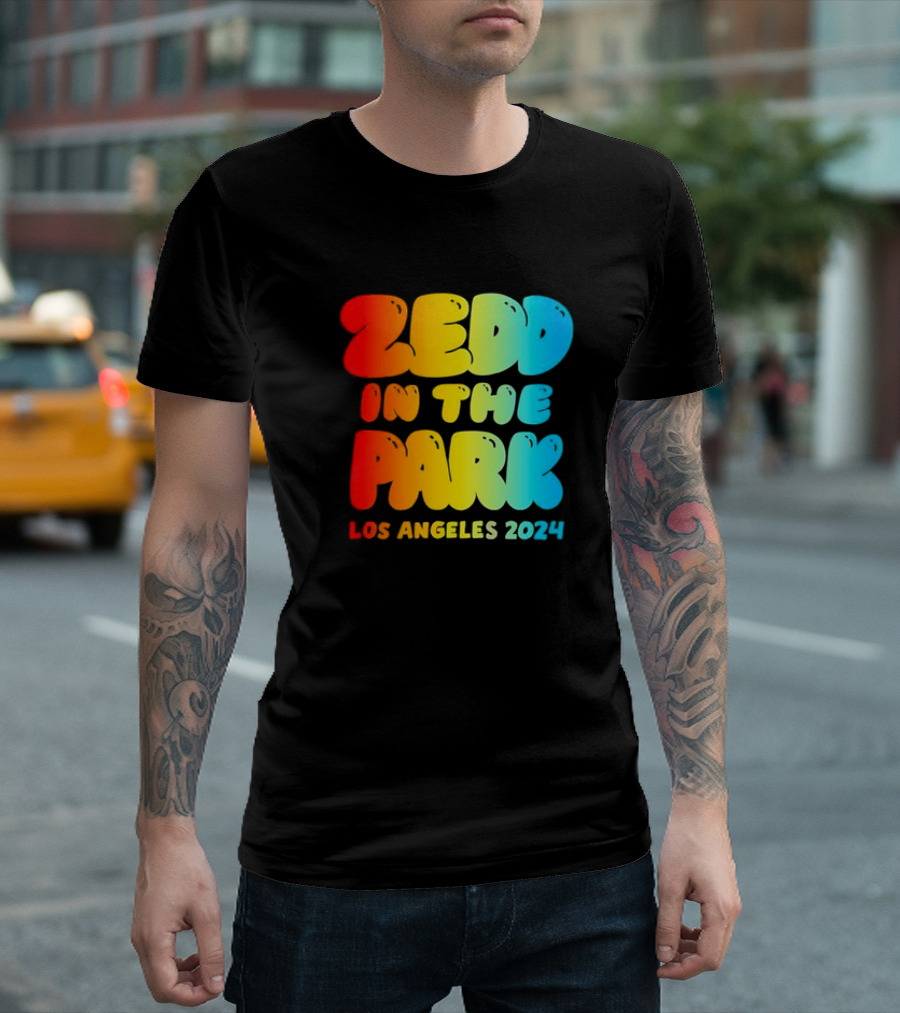 Zedd in the Park Los Angeles 2024 Colorful Gradient Text T-Shirt