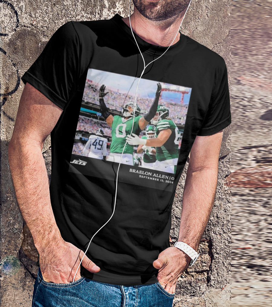 Braelon Allen New York Jets September 15 2024 NFL Week 2 T-Shirt