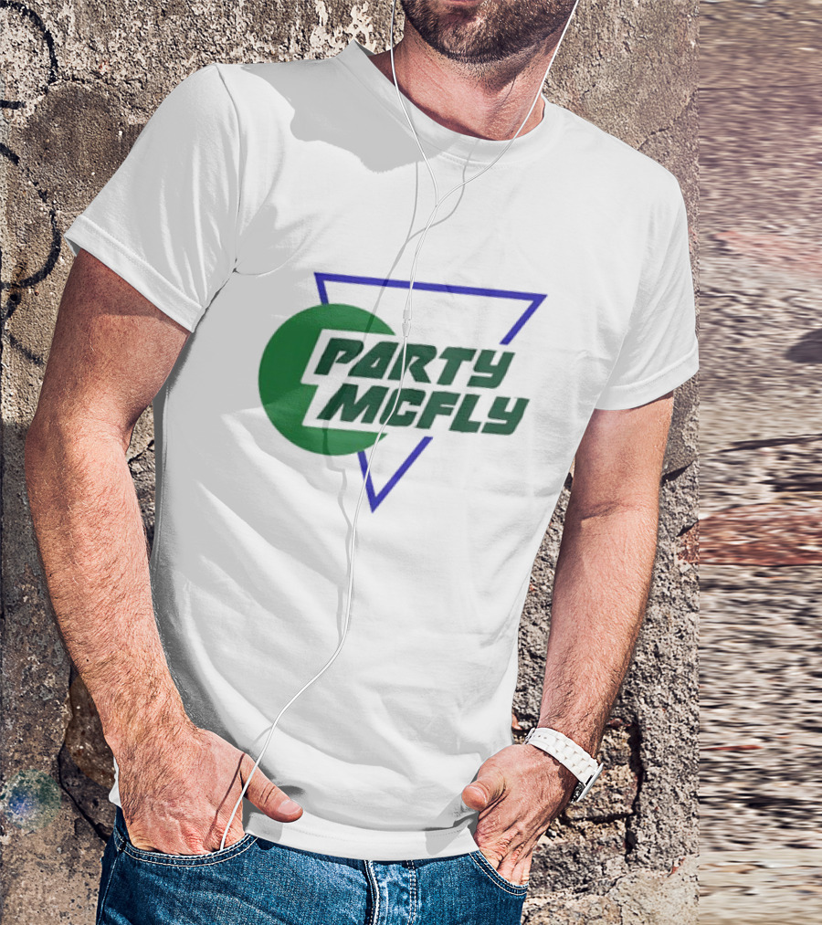 Party Mcfly Retro 80s Neon Triangle Circle T-Shirt