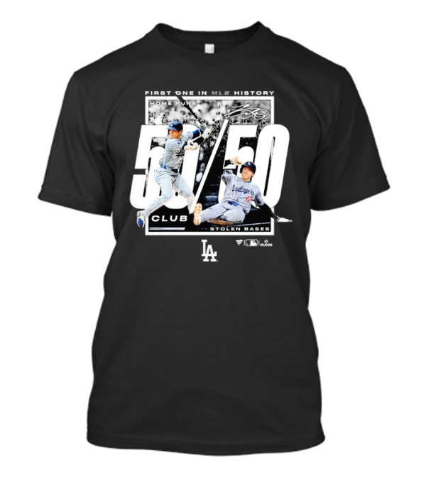 First One In MLB History 50/50 Club Home Runs Stolen Bases LA Dodgers T-Shirt