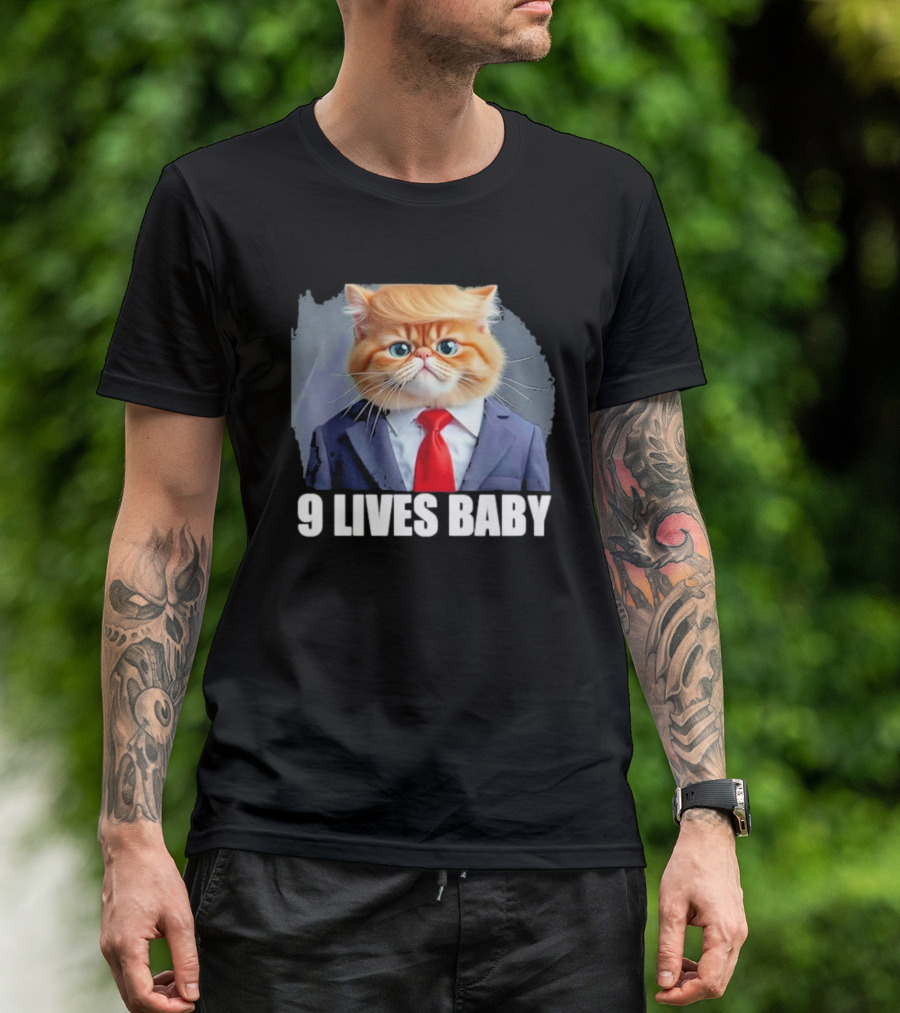 Trump Cat 9 Lives Baby Suit And Tie Image T-Shirt