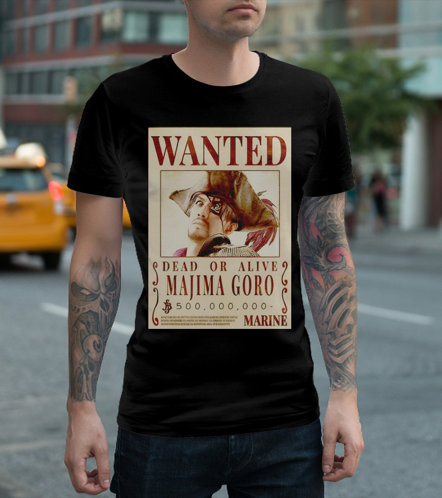 Wanted Dead Or Alive Majima Goro Marine 500,000,000 Bounty T-Shirt