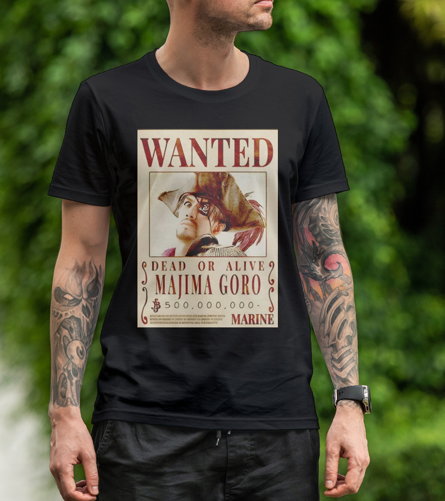 Wanted Dead Or Alive Majima Goro Marine 500,000,000 Bounty T-Shirt