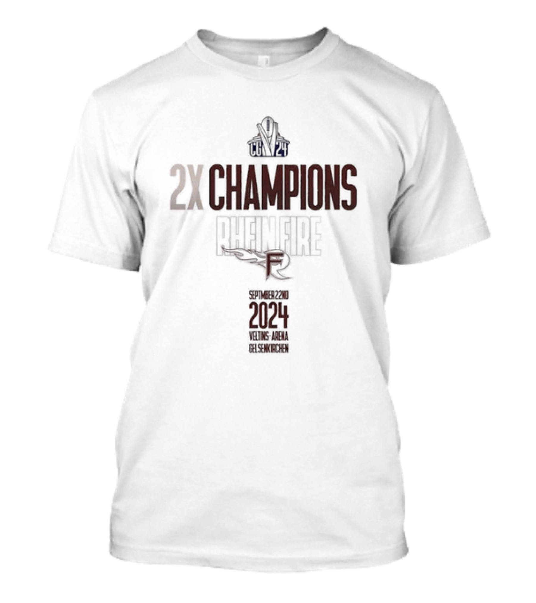 2X Champions Rhein Fire CG 2024 September 22nd Veltins Arena Gelsenkirchen T-Shirt