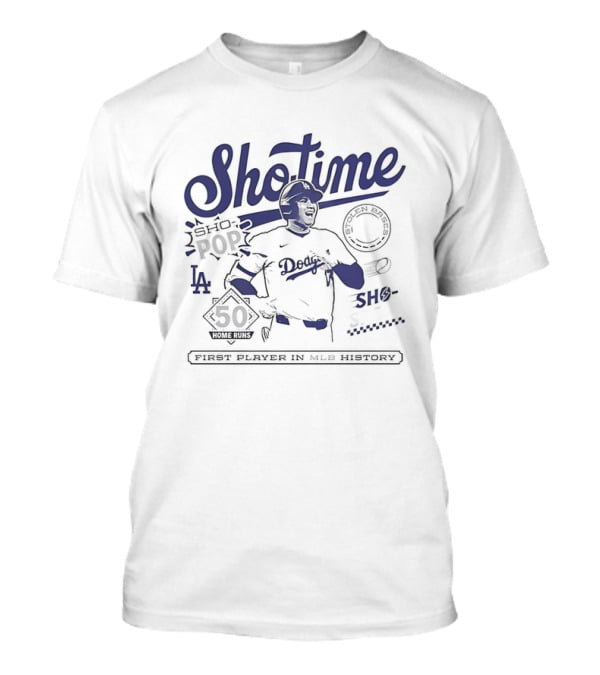 Shohei Ohtani Showtime First Player In MLB History 50 Home Runs 50 Stolen Bases Dodgers T-Shirt