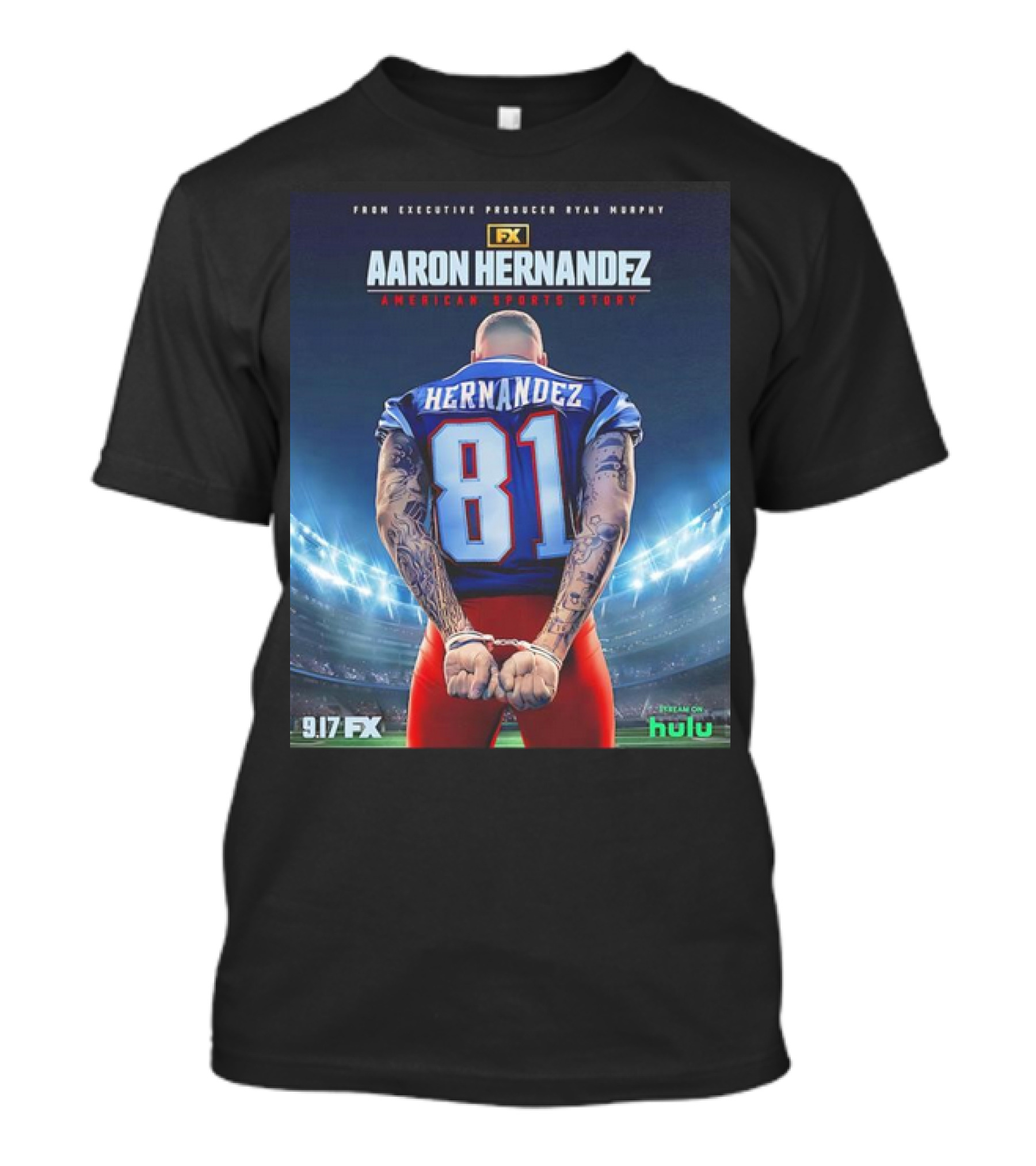 FX Aaron Hernandez American Sports Story Handcuffs 9.17 Stream On Hulu T-Shirt